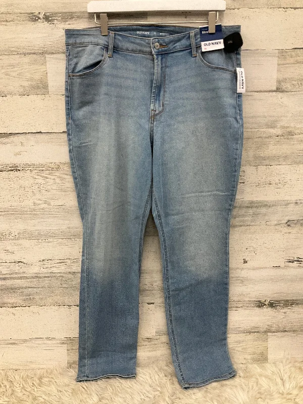 women's denim jeans with cotton blendJeans Flared By Old Navy In Blue, Size: 16