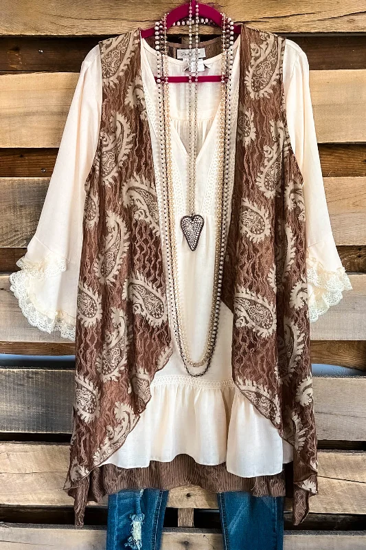 women's tops for those who love to shop for unique findsPaisley Cascade Vest - Mocha