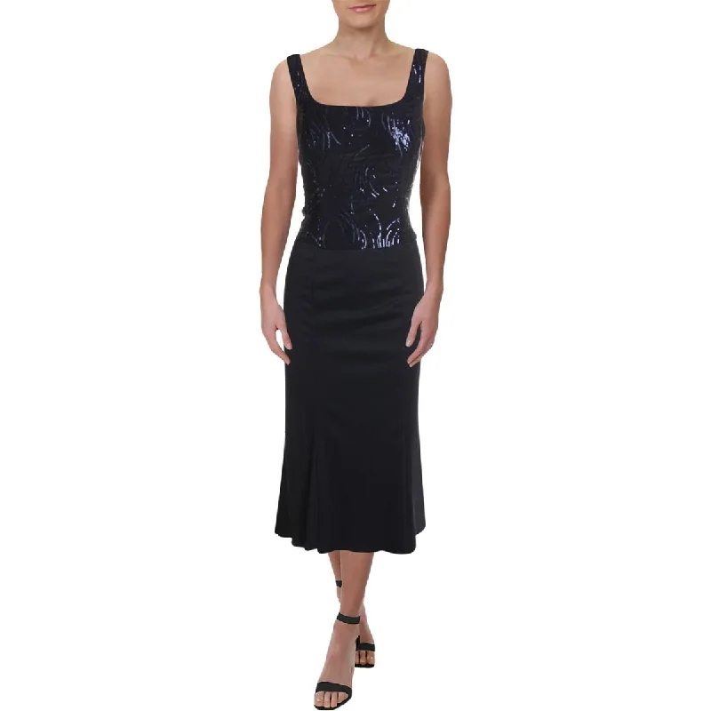 Fit-And-Flare DressAlex Evenings Womens Sequined Sleeveless Cocktail Dress