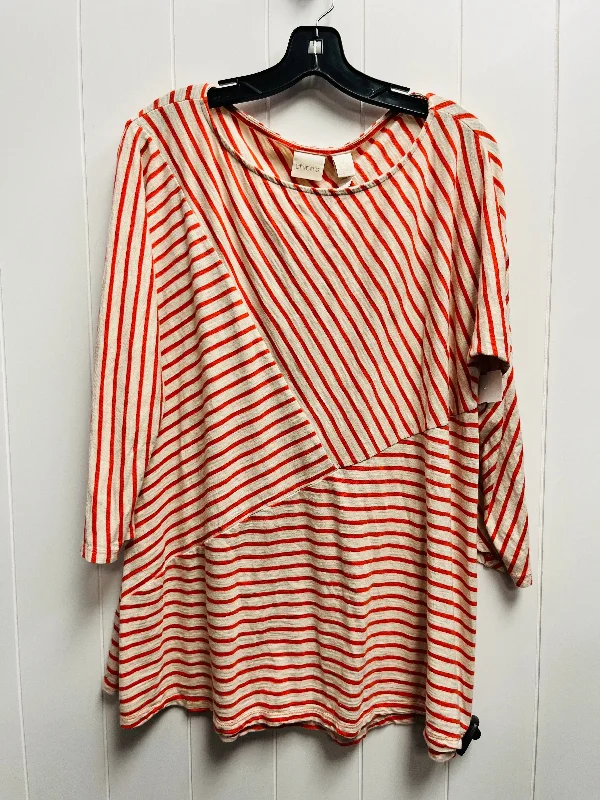 women's tops with geometric patternsTop Long Sleeve By Chicos In Orange, Size: L