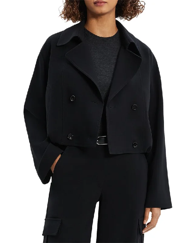 women's coats with zippersTheory Cropped Trench Coat