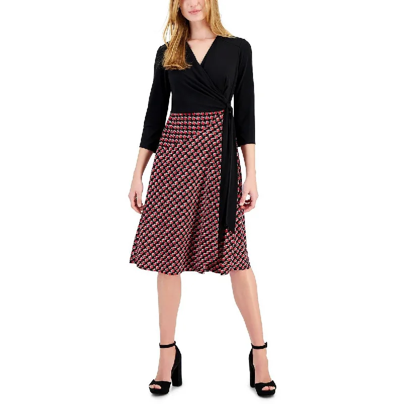 women's mini dressesRobbie Bee Womens Houndstooth Midi Midi Dress