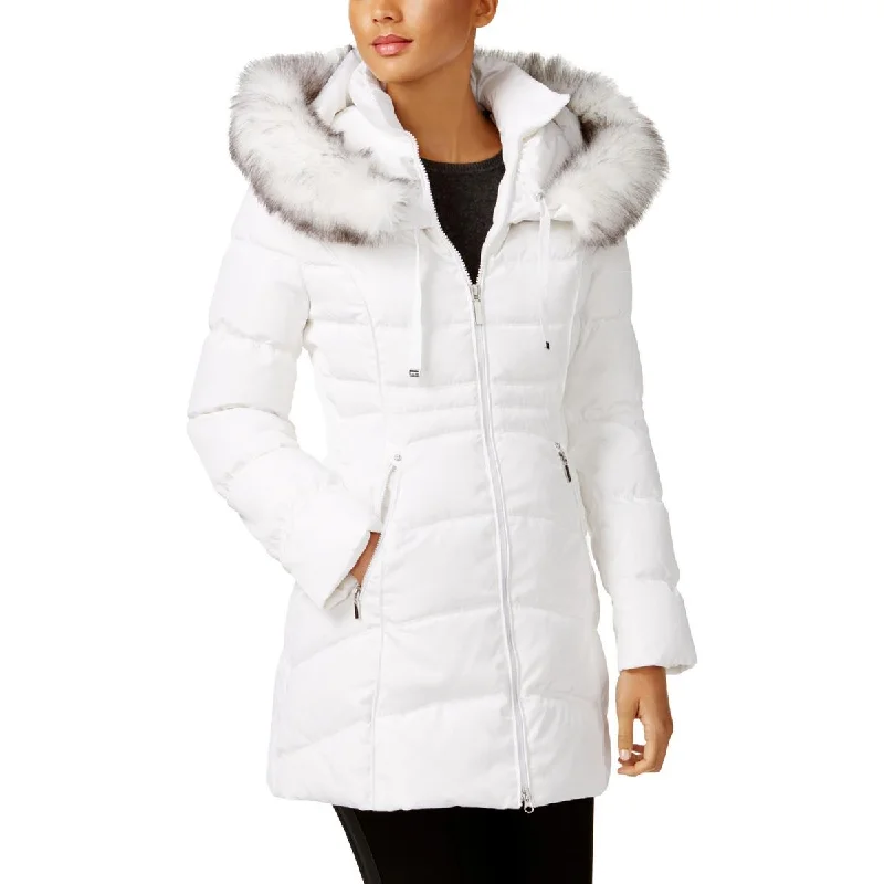 women's coats for those who prefer classic over trendyWomens Faux Fur Hooded Puffer Coat