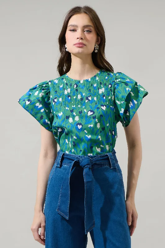 women's tops for those who want to add a touch of sophistication to their casual attireLaury Floral Star Ruffle Top