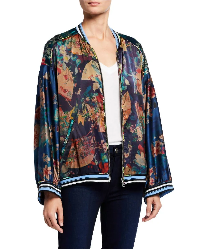 women's wool coatsFusai Reversible Bomber Jacket In Multi