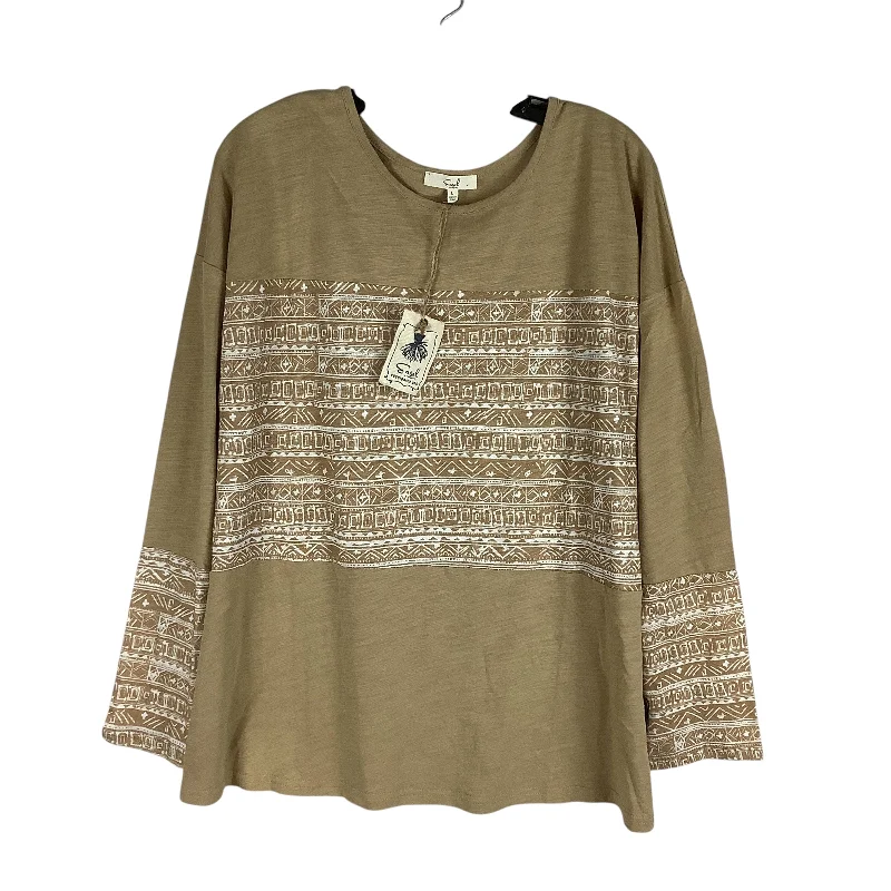 women's tops with bell sleevesTop Long Sleeve By Easel In Tan, Size: L