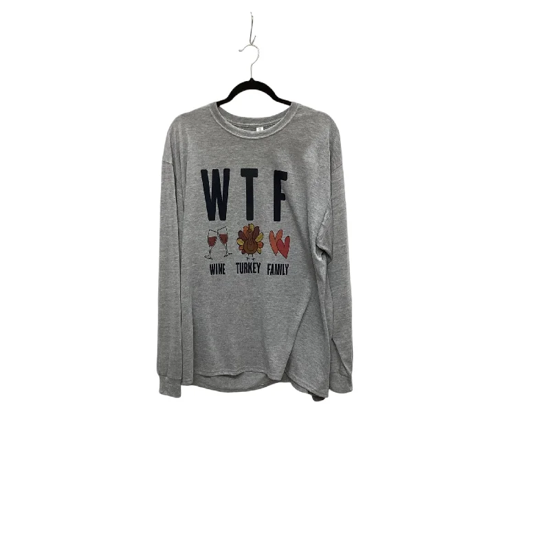 cropped women's topsTop Long Sleeve By Jerzees In Grey, Size: Xl