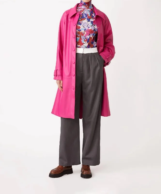 women's coats with belted waistsEddy Trench Coat In Fuschia