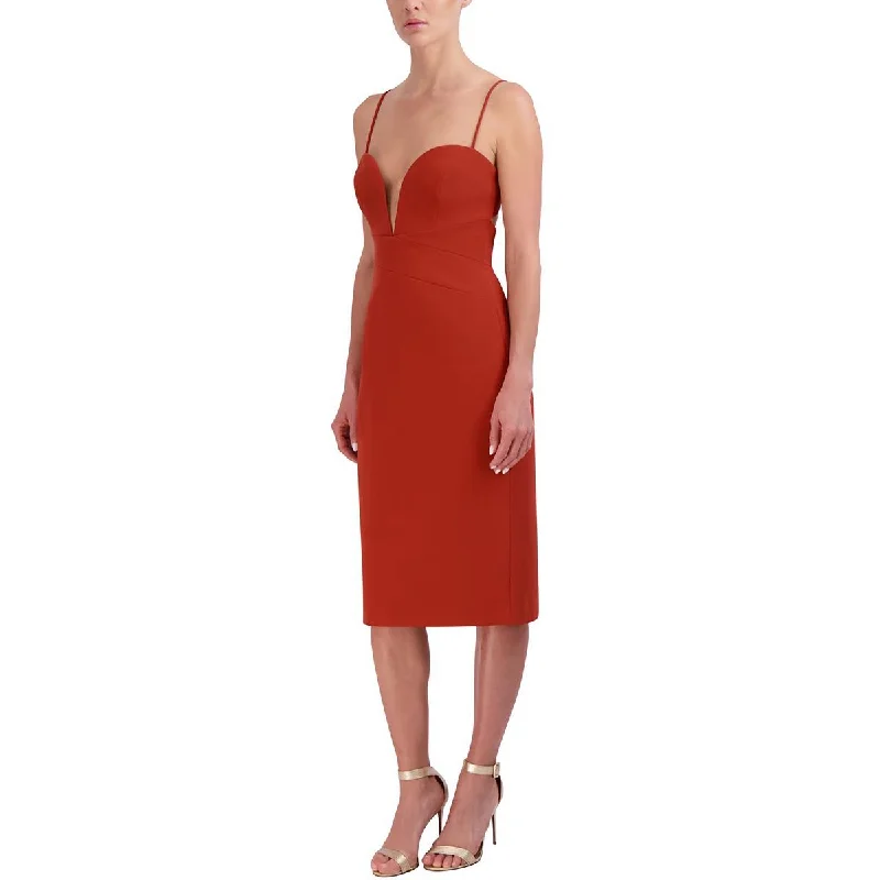 Evening DressBCBGMAXAZRIA Womens Open Back Midi Cocktail And Party Dress