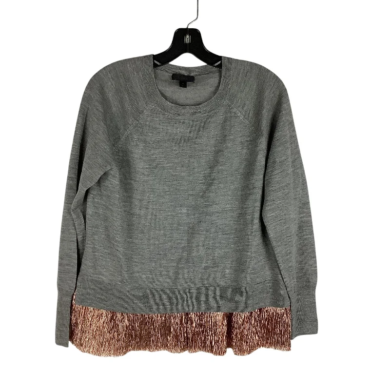 women's tops with asymmetrical designsTop Long Sleeve By J. Crew In Grey, Size: S