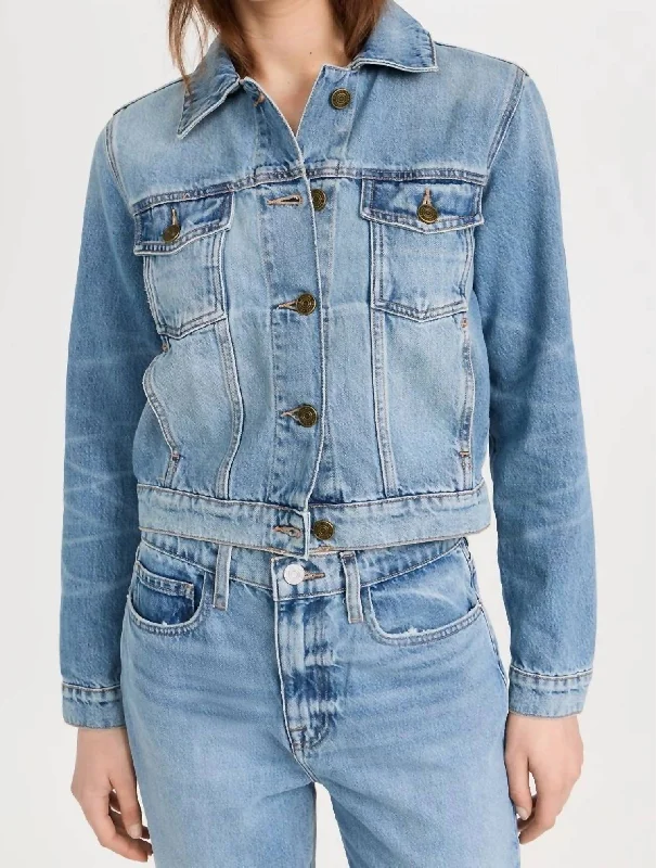 women's down coatsShrunken Trucker Jacket In Sonata