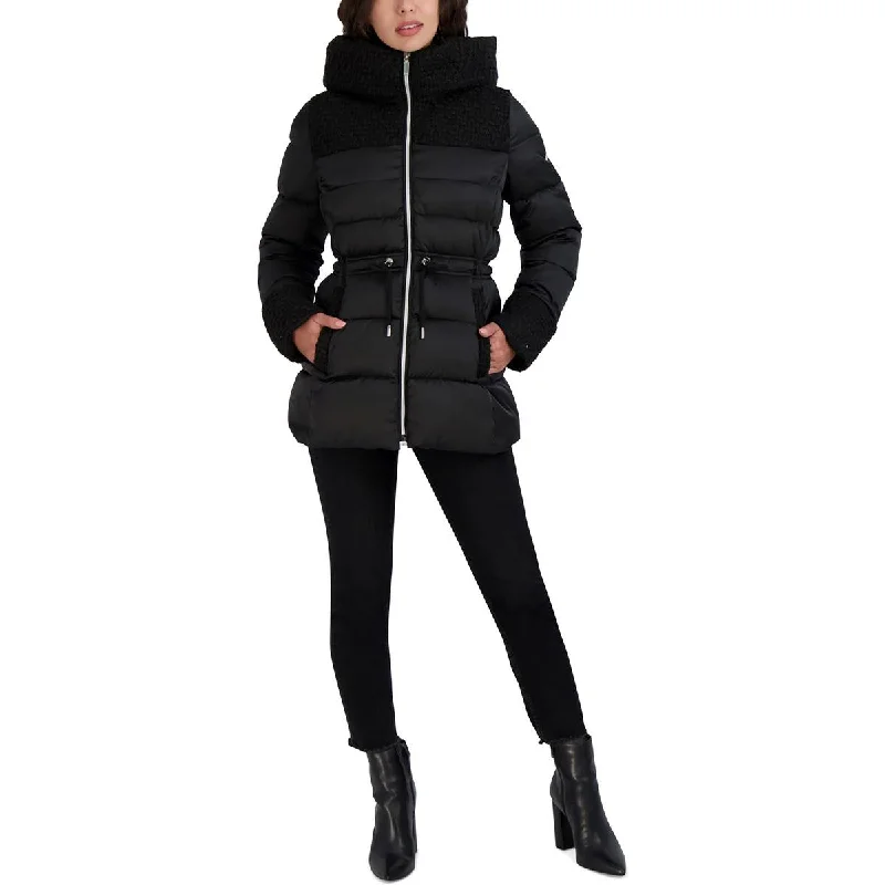 women's shearling coatsWomens Hooded Midi Puffer Jacket