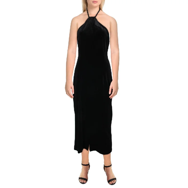 Velveteen DressBardot Womens Alisa Velvet Halter Midi Dress