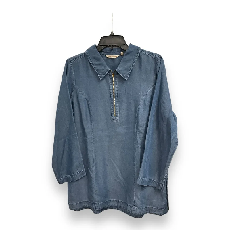 women's tops for those who want to invest in timeless piecesTunic Long Sleeve By Soft Surroundings In Blue, Size: S