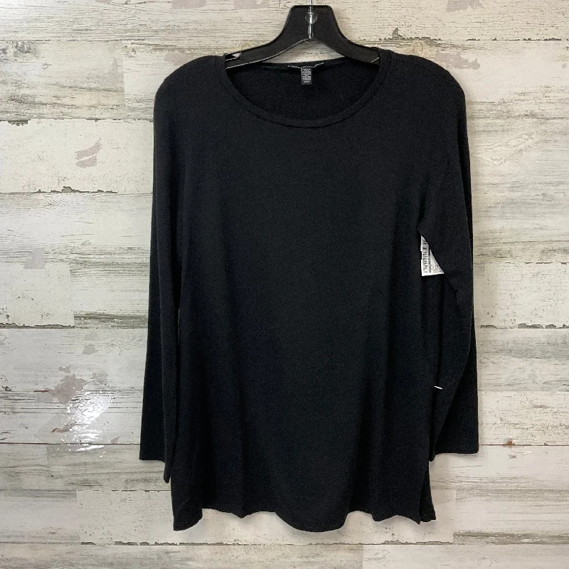 women's tops for those who want to stay on top of the latest fashion trends and wear pieces that are both stylish and on-trendTop Long Sleeve By Eileen Fisher In Black, Size: Xs