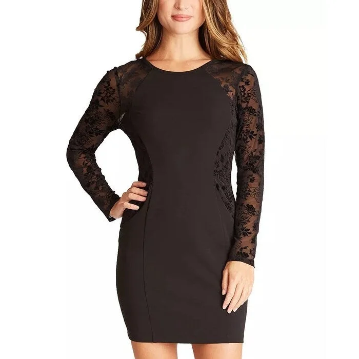 women's made-to-order dressesBCX Junior's Sheer Sleeve Bodycon Dress Black Size 11