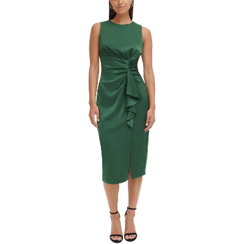 Nursing DressVince Camuto Womens Ruched Mid Calf Midi Dress