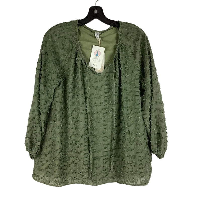 women's tops for those who love to dress up their casual looks with stylish topsTop Long Sleeve By L Love In Green, Size: S