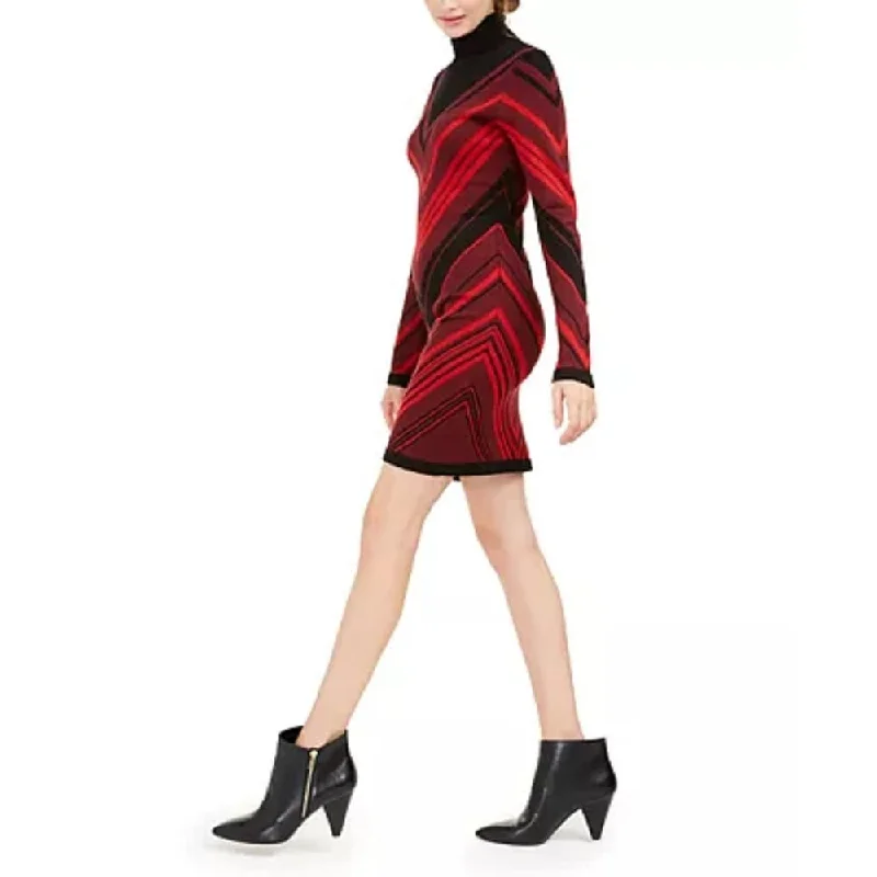 women's silk dressesPlanet Gold Juniors' Turtleneck Bodycon Sweater Dress Red Size Xx Small