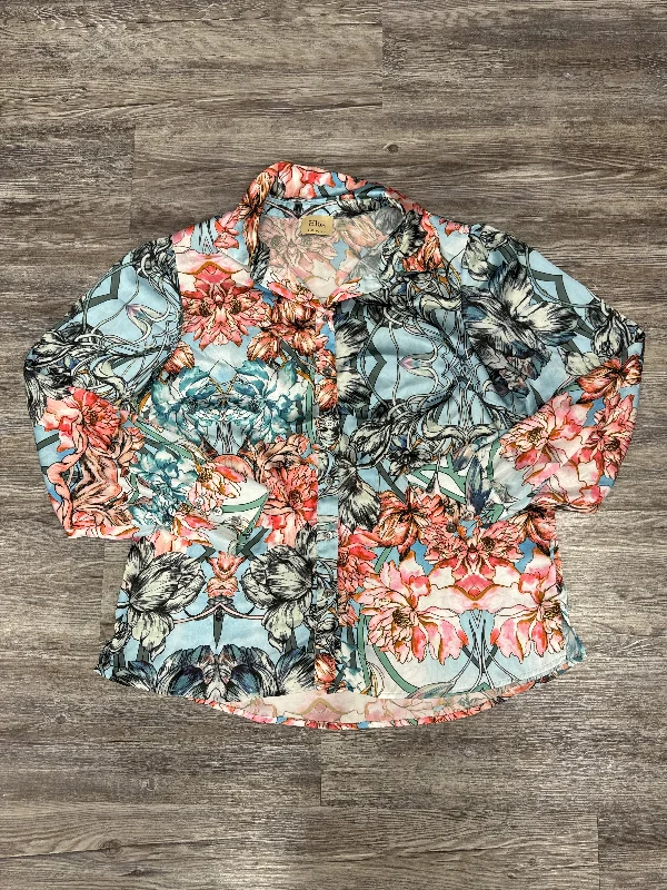 women's tops for boho-chic stylesTop Long Sleeve By Elie Tahari In Floral Print, Size: L