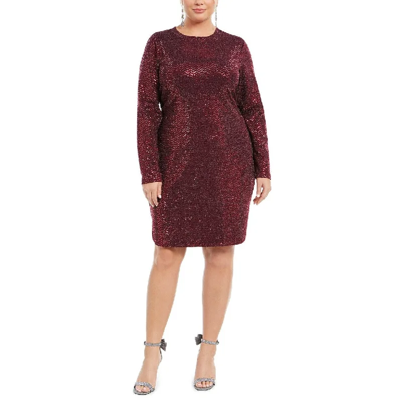 women's limited-edition dressesB Darlin Women's Trendy Plus Size Sequined Bodycon Dress Red Size 22