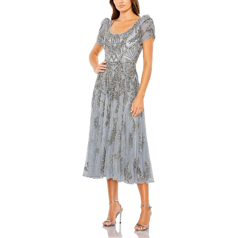 Silk DressMac Duggal Womens Embellished Midi Cocktail And Party Dress