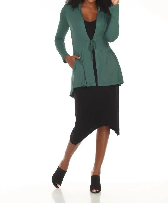 women's coats with zippersVivica Victorian Pleated Jacket In Forest Green