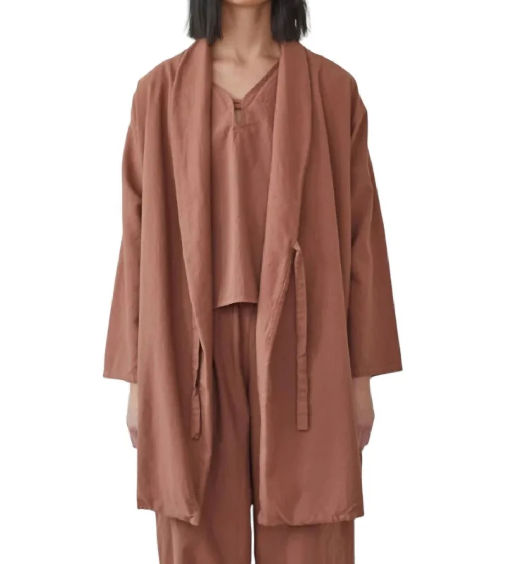 women's coats for maternity wearTwill Tie Trench Coat In Clay