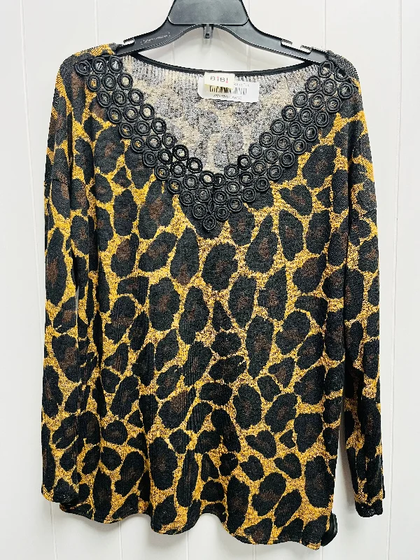 women's tops for layeringTop Long Sleeve By Bibi In Animal Print, Size: L