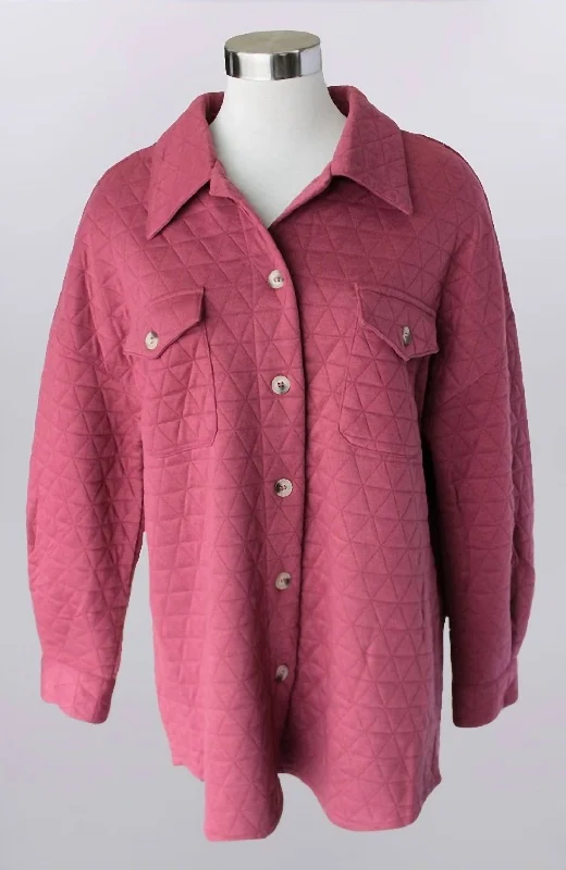 women's coats for formal eventsQuilted Shacket In Berry