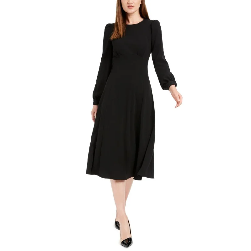 women's stretch dressesCalvin Klein Womens Crewneck Midi Wear to Work Dress