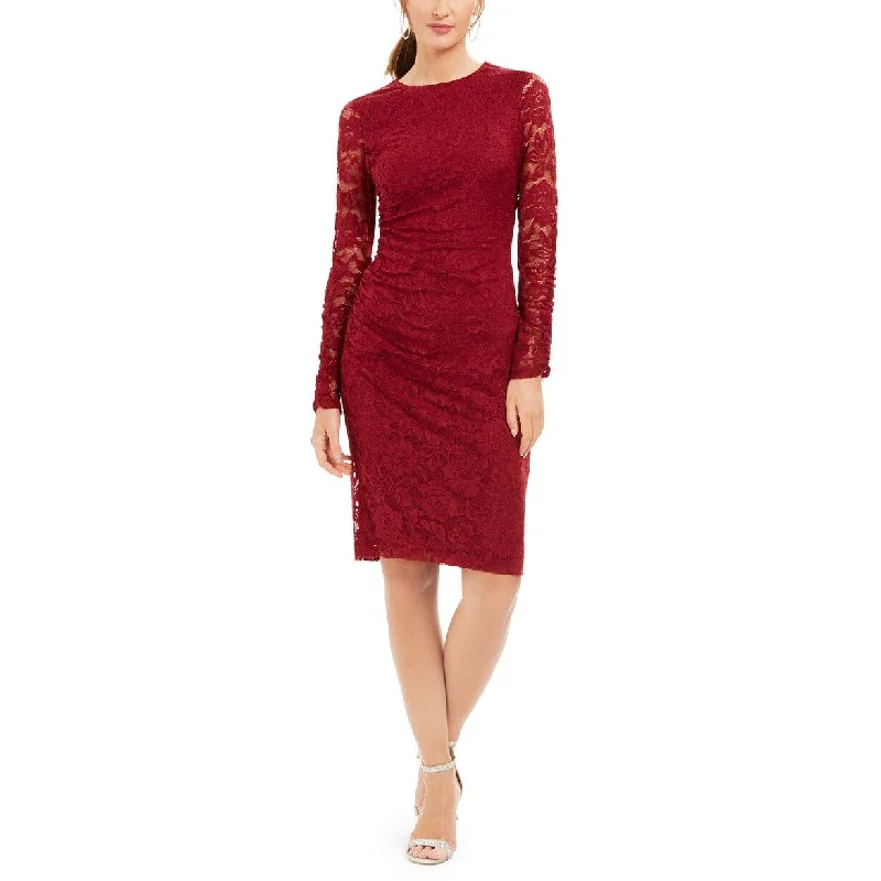 women's ruffle dressesVince Camuto Women's Stretch Lace Bodycon Dress Red Size 4