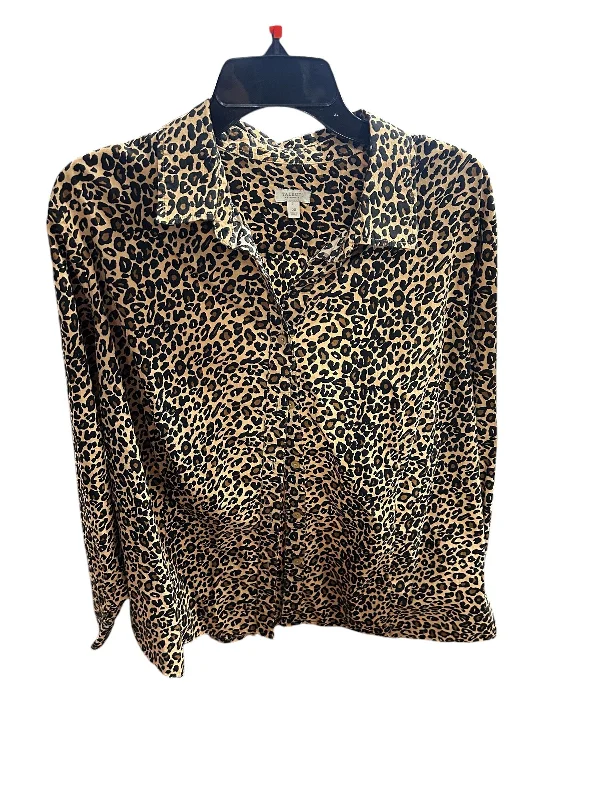 women's tops for gala dinnersTop Long Sleeve By Talbots In Animal Print, Size: 2x