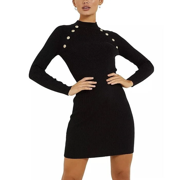 Peter Pan Collar DressQUIZ Women's Embellished Bodycon Dress Black Size 12