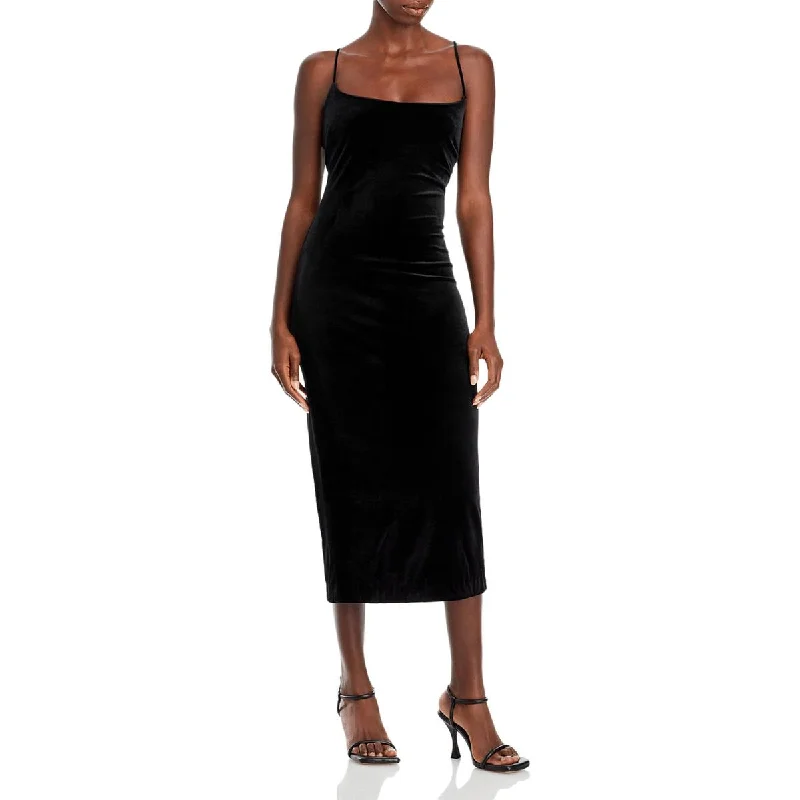 Custom DressBardot Womens Helena Velour Calf Midi Dress