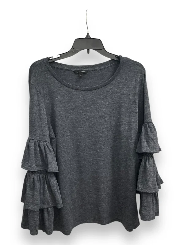 women's tops with sheer overlaysTop Long Sleeve By Banana Republic In Grey, Size: Xl