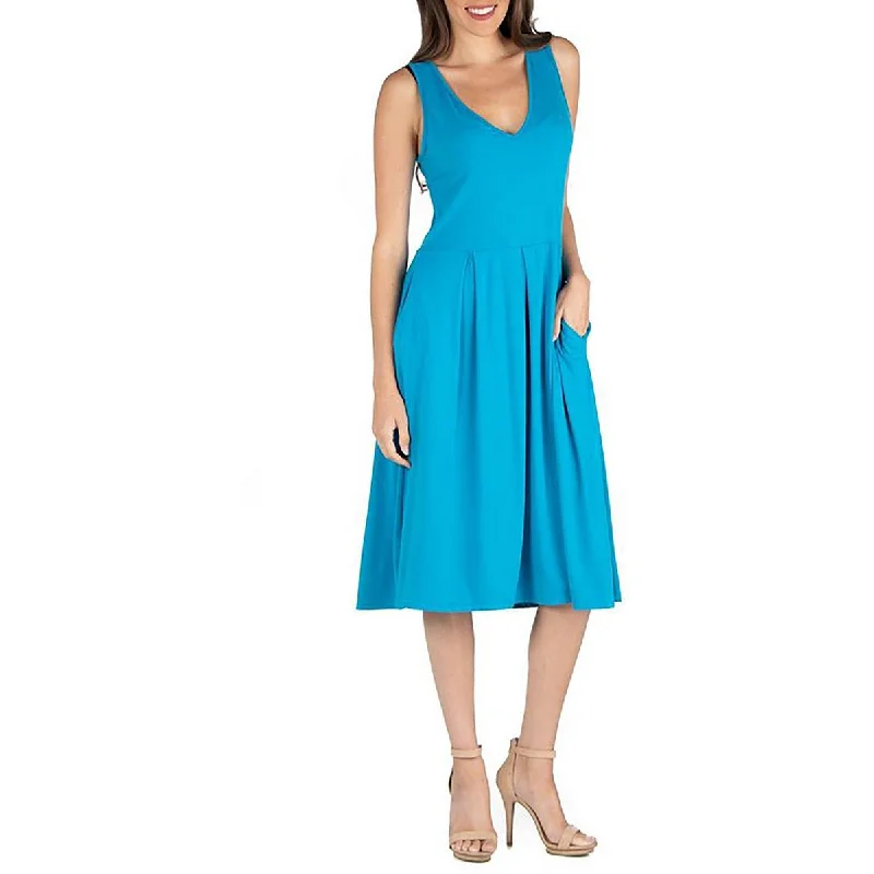 Asymmetric Dress24seven Comfort Apparel Womens Plus Jersey Sleeveless Midi Dress