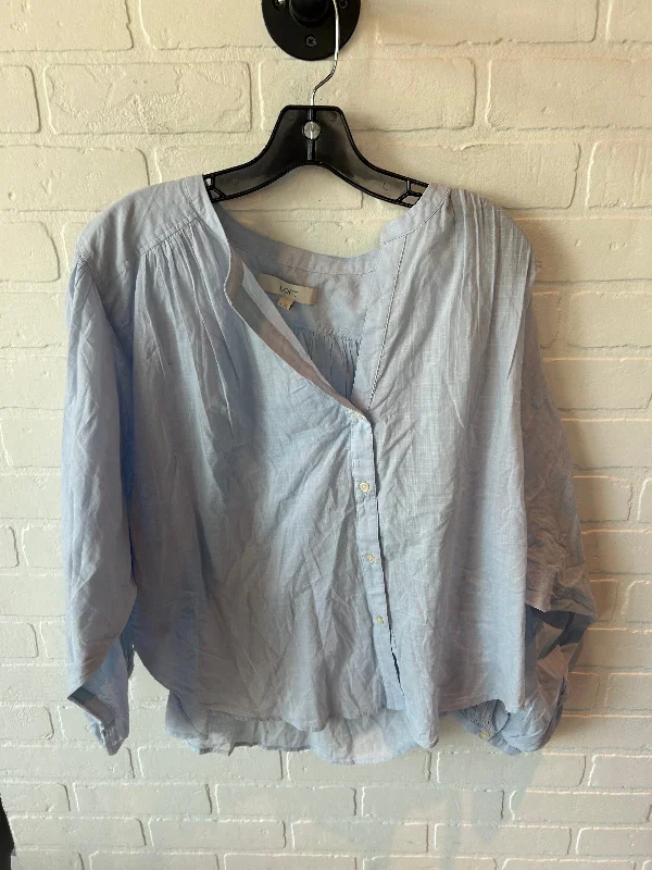 women's tops with bell sleevesTop Long Sleeve By Loft In Blue, Size: M