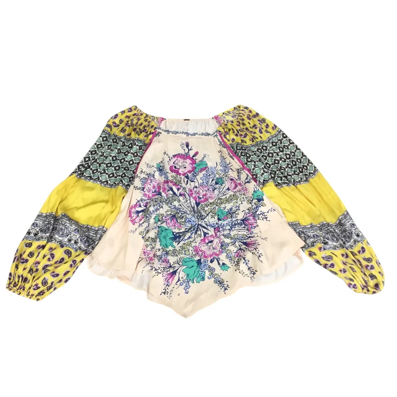 women's tops for mixing and matching with different bottomsTop Long Sleeve By Free People In Pink & Yellow, Size: M