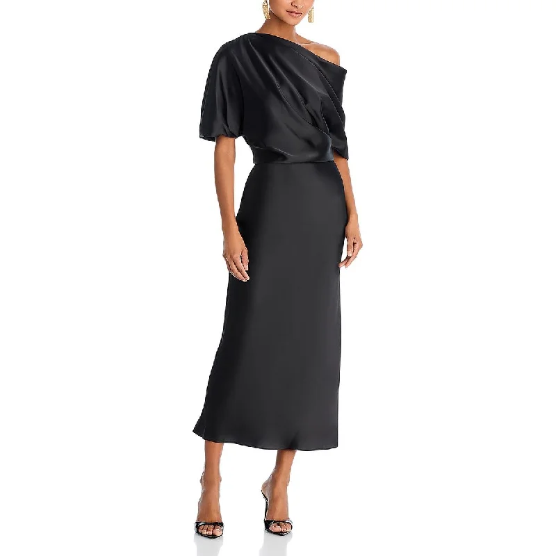 women's lace dressesAmsale Womens Draped Pencil Midi Dress