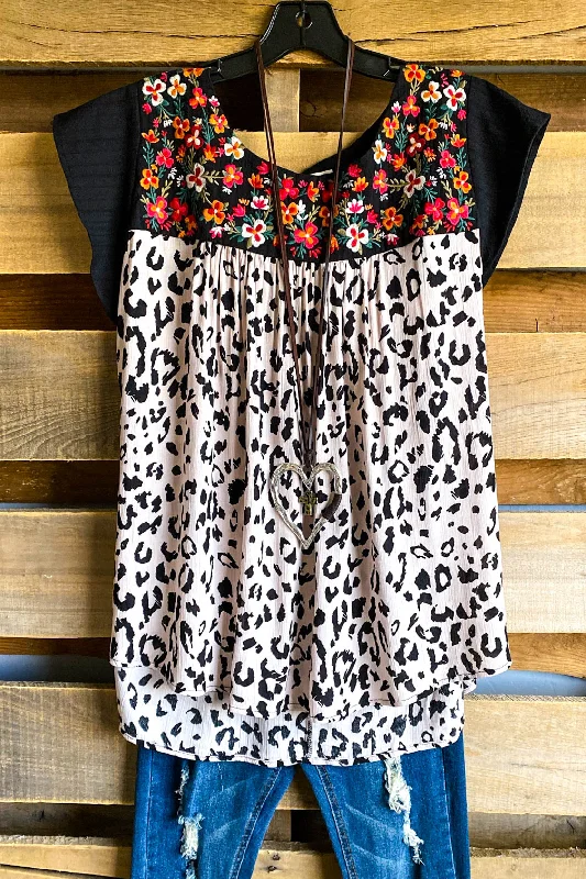 women's tops for business casual attireAHB EXCLUSIVE: Late Night Spring Top - Leopard