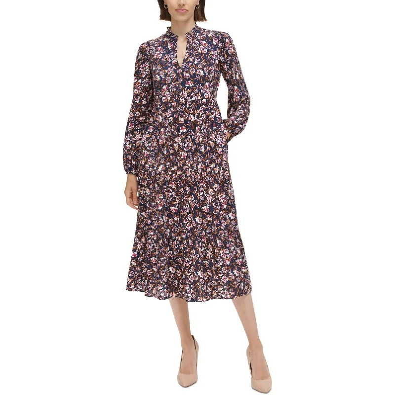 Shift DressJessica Howard Womens Floral Midi Sheath Dress