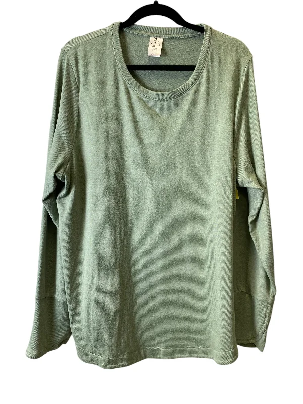 women's tops for summer festivalsTop Long Sleeve Basic By Clothes Mentor In Green, Size: Xxl