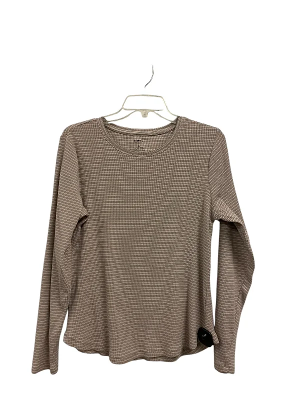 striped women's topsTop Long Sleeve By Sonoma In Brown, Size: L