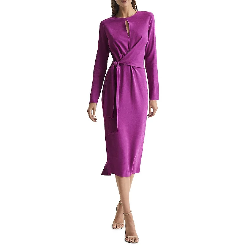 Asymmetric DressReiss Womens Faux Wrap Midi Midi Dress