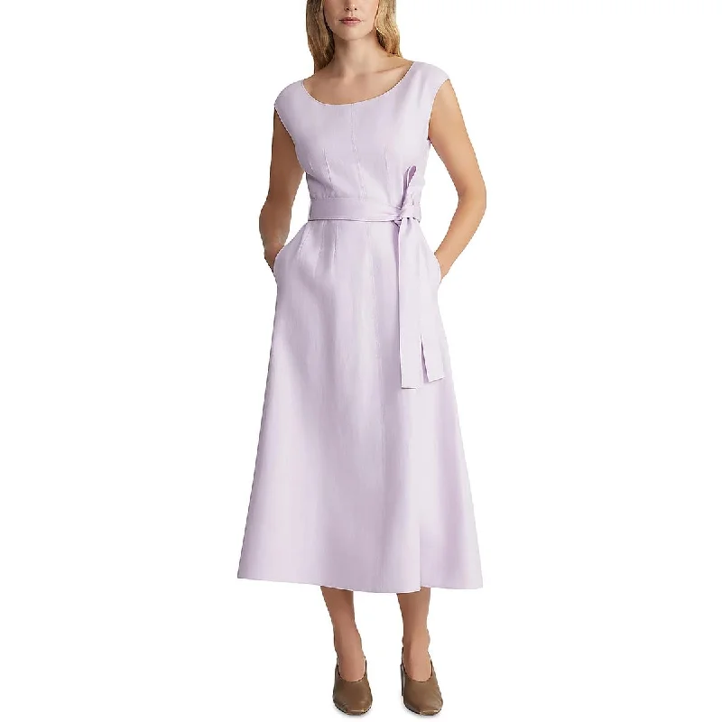 Cut-Out DressLafayette 148 New York Womens Midi Belted Fit & Flare Dress