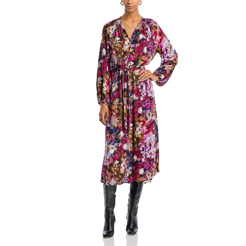 women's vintage dressesBella Dahl Womens Floral Button Up Midi Dress