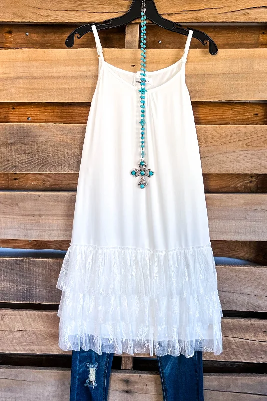 women's tops for those who want to stay cool and chic during warmer weatherAHB EXCLUSIVE: Already Gone Extender - White