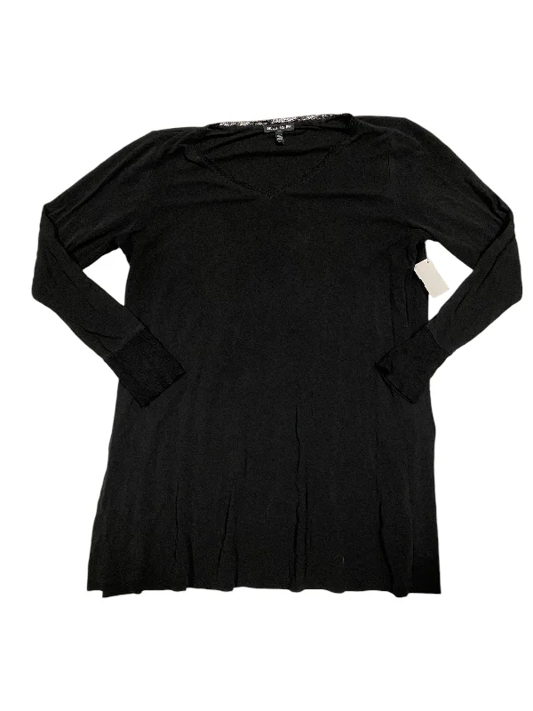 women's tops for those who love to mix and match prints and patternsTop Long Sleeve Designer By Eileen Fisher In Black, Size: M