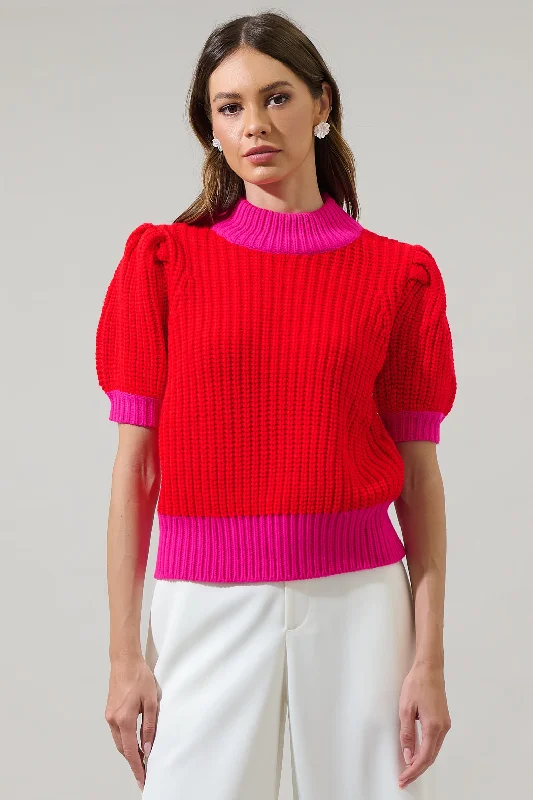 women's tops for those who want to stay on top of the latest fashion trends and wear pieces that are both stylish and on-trendWinry Color Block Sweater Top